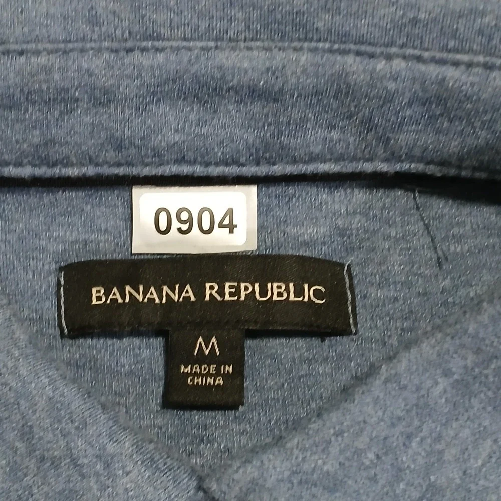 Banana Republic Men's Luxe Touch Performance Polo Shirt Short Sleeve Blue Size M